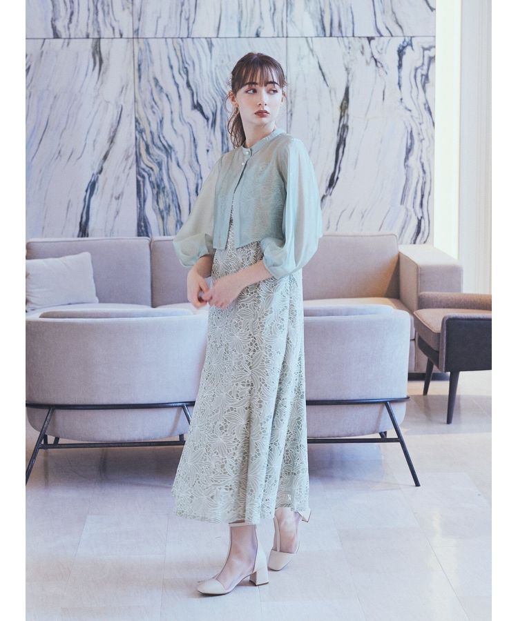 earth music&ecology「SET2点　シアーブラウス+レースキャミワンピース」|ワンピース|