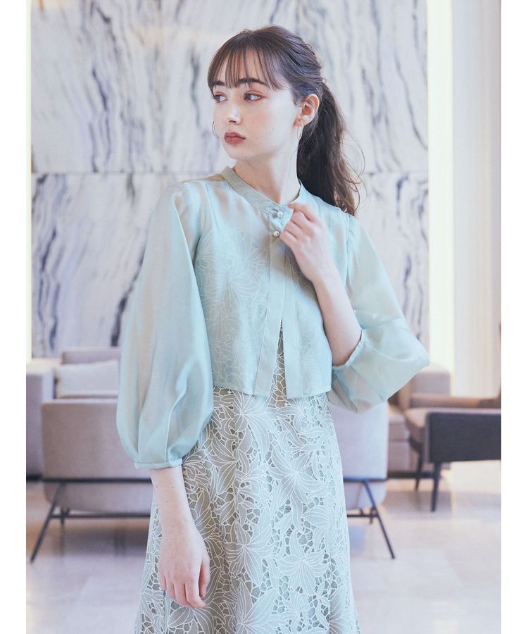 earth music&ecology「SET2点　シアーブラウス+レースキャミワンピース」|ワンピース|