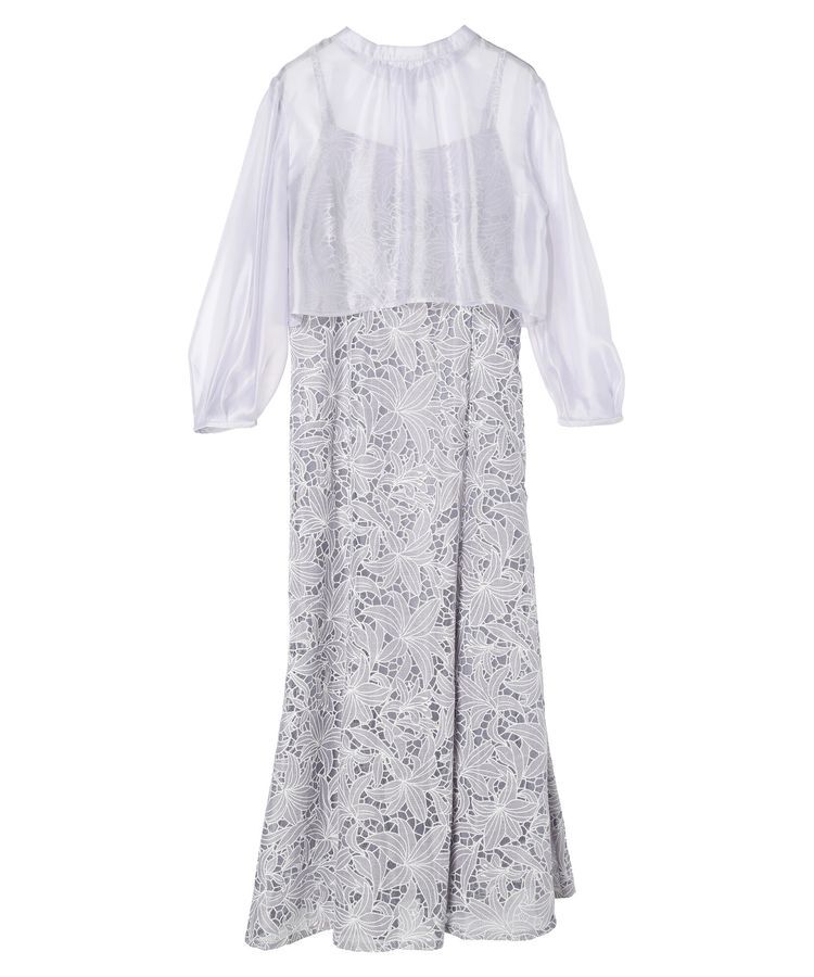 earth music&ecology「SET2点　シアーブラウス+レースキャミワンピース」|ワンピース|