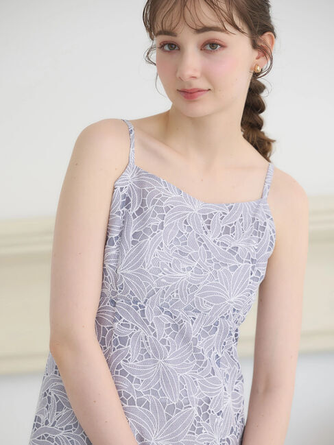 earth music&ecology「SET2点　シアーブラウス+レースキャミワンピース」|ワンピース|