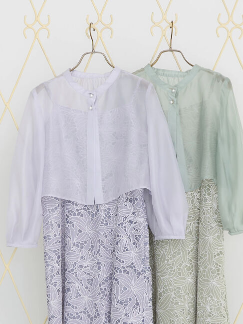 earth music&ecology「SET2点　シアーブラウス+レースキャミワンピース」|ワンピース|