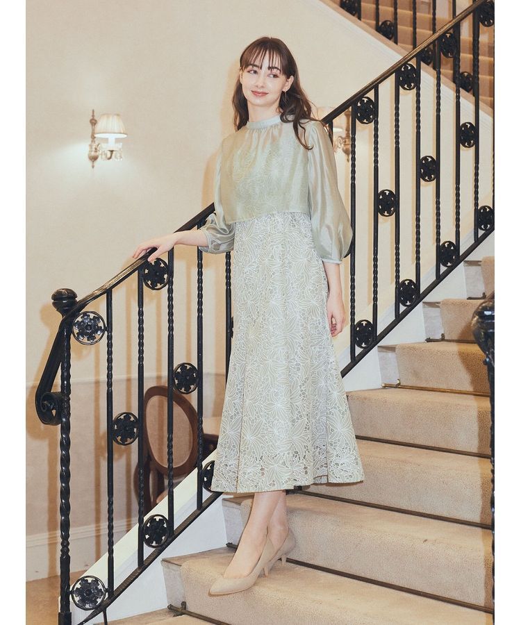 earth music&ecology「SET2点　シアーブラウス+レースキャミワンピース」|ワンピース|