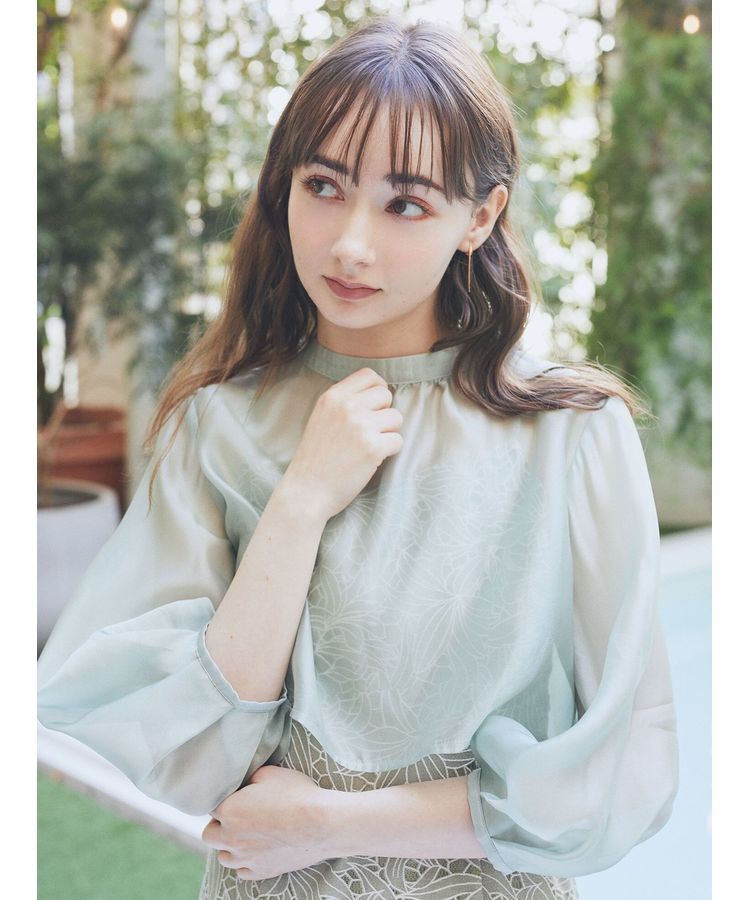 earth music&ecology「SET2点　シアーブラウス+レースキャミワンピース」|ワンピース|