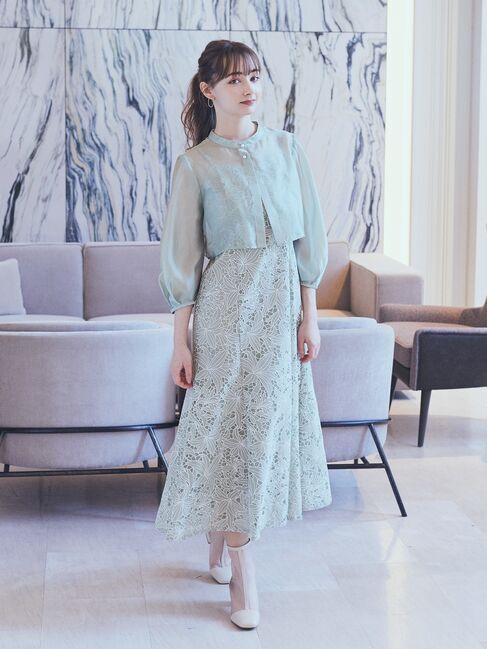 earth music&ecology「SET2点　シアーブラウス+レースキャミワンピース」|ワンピース|