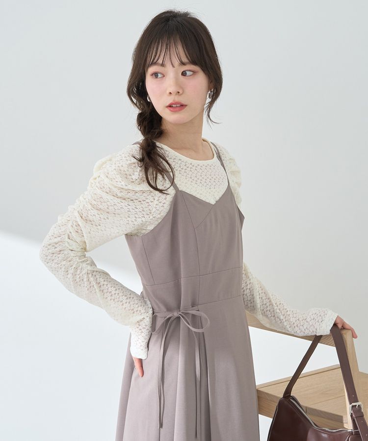 earth music&ecology「ギャザーショルダーカットレースプルオーバー」|Tシャツ・カットソー|