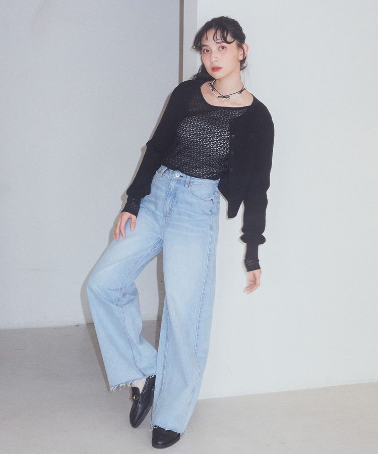 earth music&ecology「ギャザーショルダーカットレースプルオーバー」|Tシャツ・カットソー|