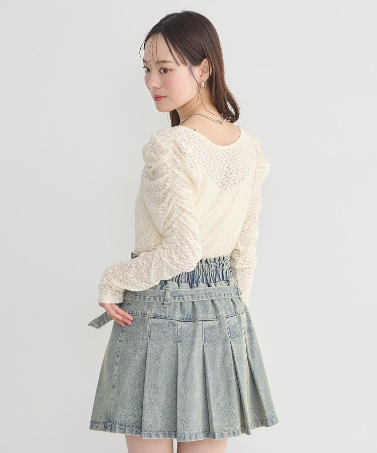 earth music&ecology「ギャザーショルダーカットレースプルオーバー」|Tシャツ・カットソー|