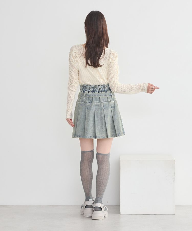 earth music&ecology「ギャザーショルダーカットレースプルオーバー」|Tシャツ・カットソー|