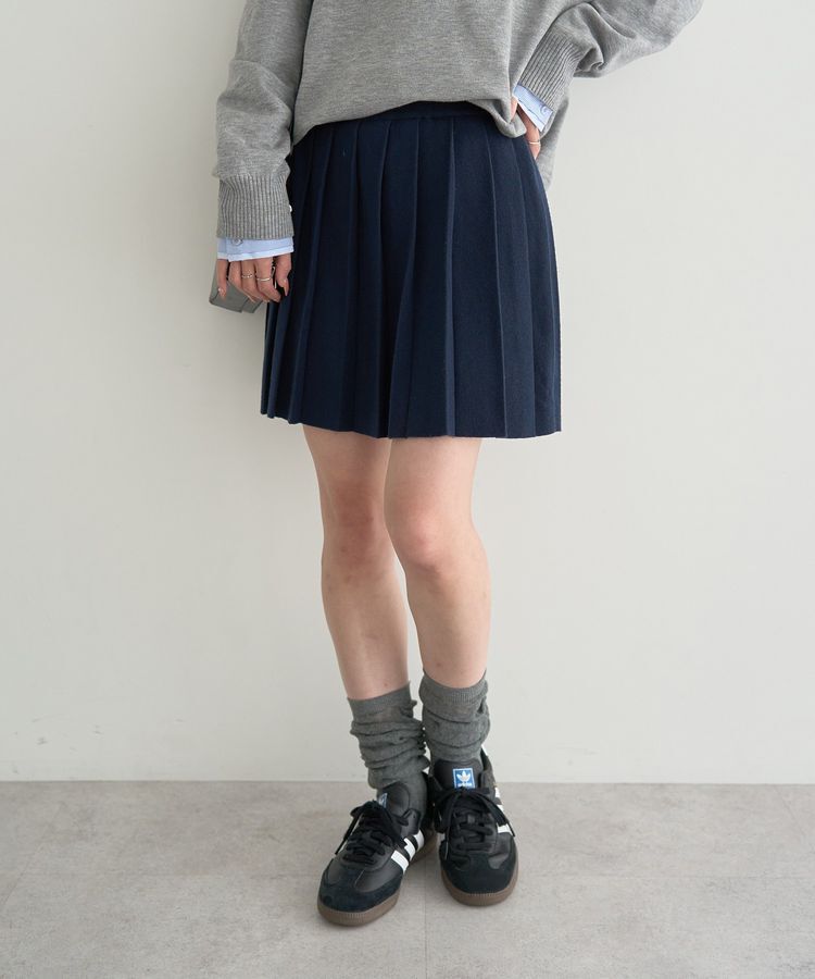 earth music&ecology「ニットプリーツスカート」|スカート|
