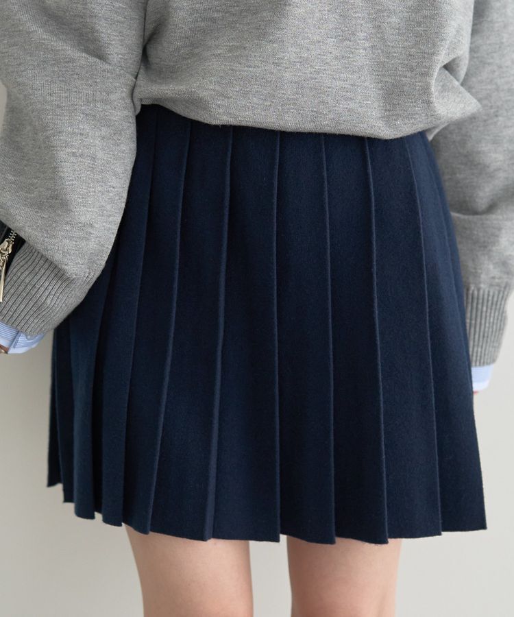 earth music&ecology「ニットプリーツスカート」|スカート|Dark Navy