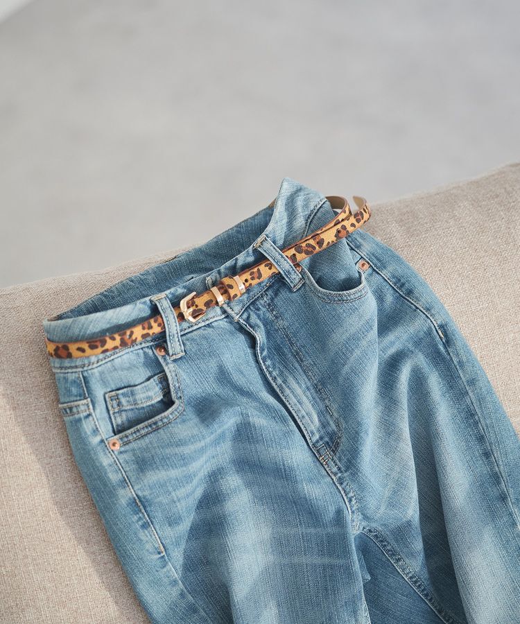 earth music&ecology「ダブルメタルカン 細ベルト」|ベルト|Brown