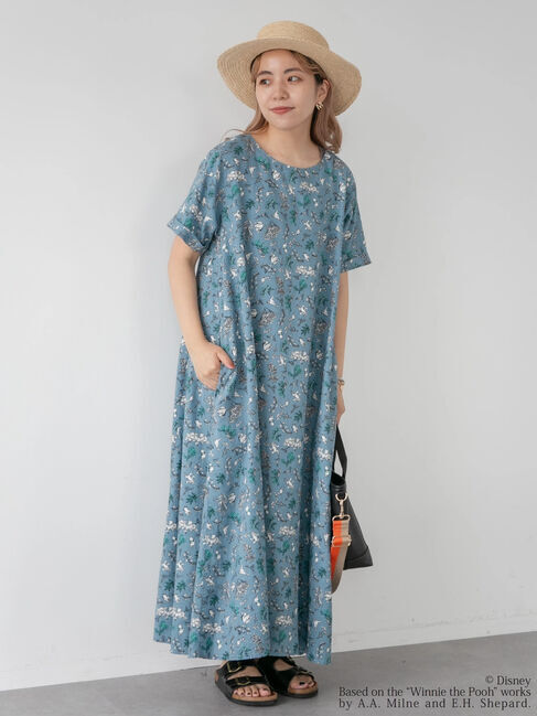  「総柄プリントワンピース/Pooh」|ワンピース|