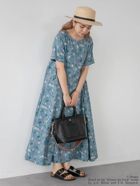  「総柄プリントワンピース/Pooh」|ワンピース|