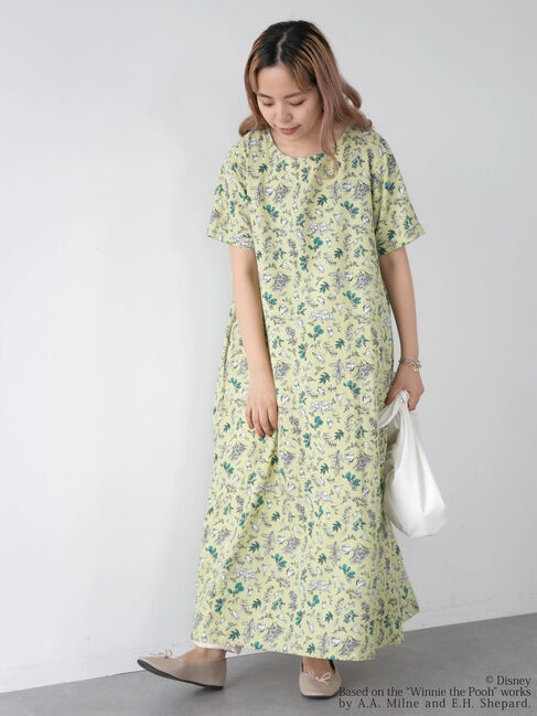  「総柄プリントワンピース/Pooh」|ワンピース|