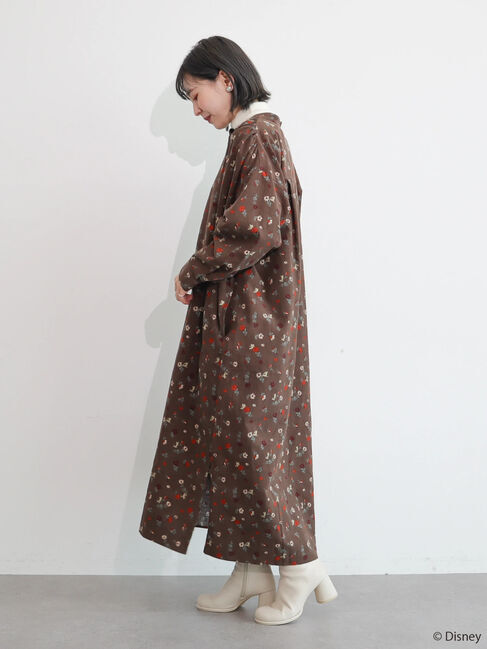  「プリントコーデュロイワンピース/Mickey」|ワンピース|