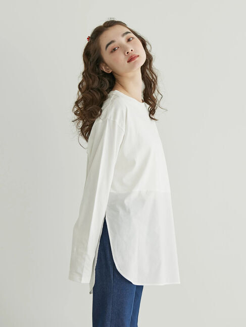  「SET ハーフZIPスウェット+シャツテールプルオーバー」|Tシャツ・カットソー|