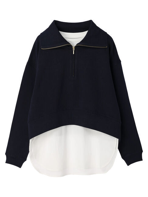  「SET ハーフZIPスウェット+シャツテールプルオーバー」|Tシャツ・カットソー|