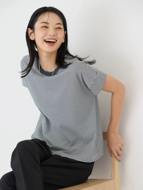 AMERICAN HOLIC「接触冷感ショートスリーブカットプルオーバー」|Tシャツ・カットソー|