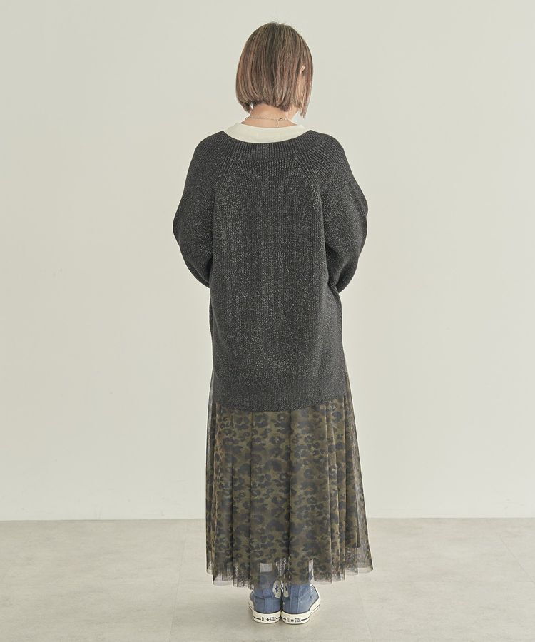 AMERICAN HOLIC「【WEB限定・小柄女性向け】バイパチラメ入りVネック片畦ニットカーディガン」|カーディガン|