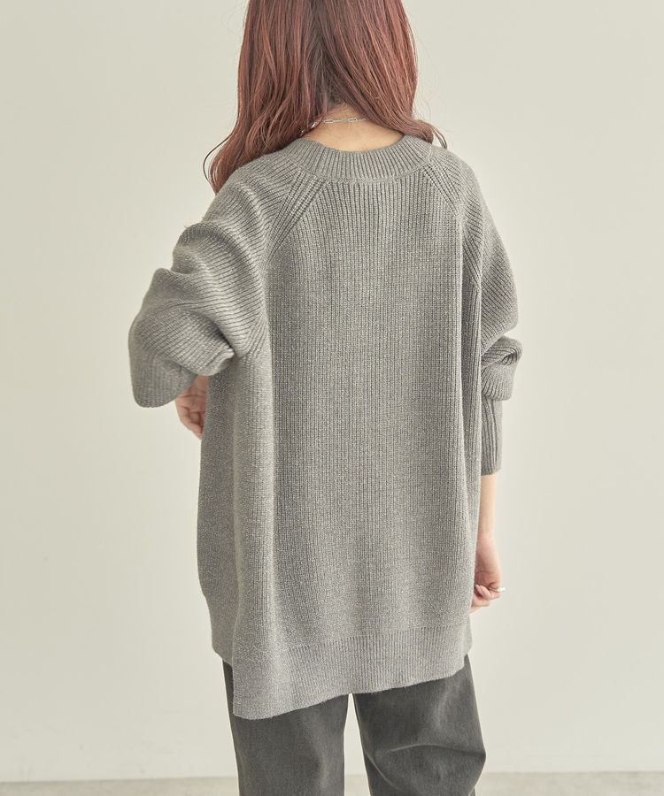 AMERICAN HOLIC「【WEB限定・小柄女性向け】バイパチラメ入りVネック片畦ニットカーディガン」|カーディガン|