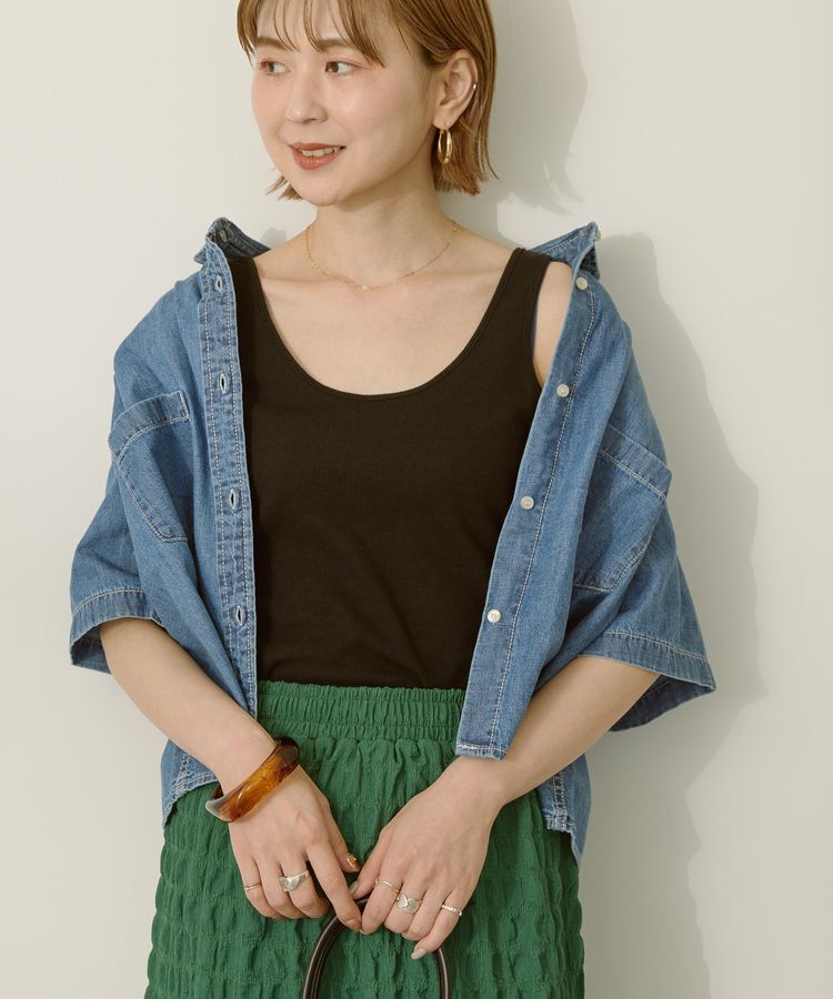 AMERICAN HOLIC「リブタンクトップ」|インナー|Black