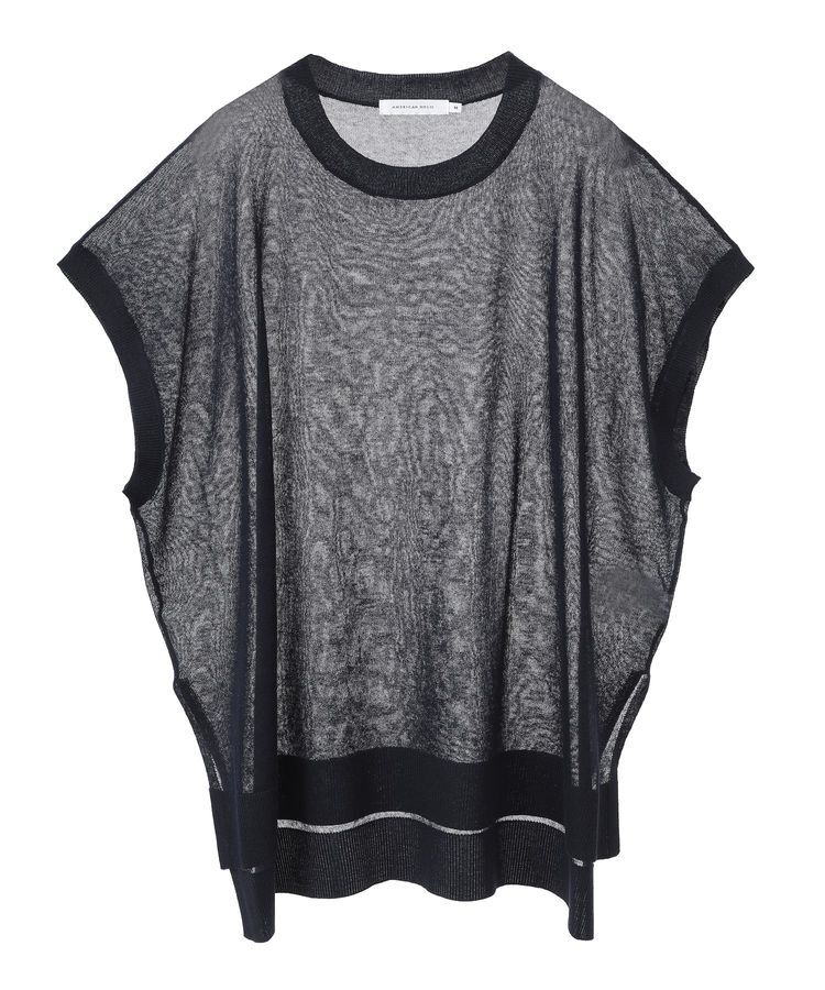 AMERICAN HOLIC「ウォッシャブルシアーニットフレンチスリーブトップス」|ニット・セーター|