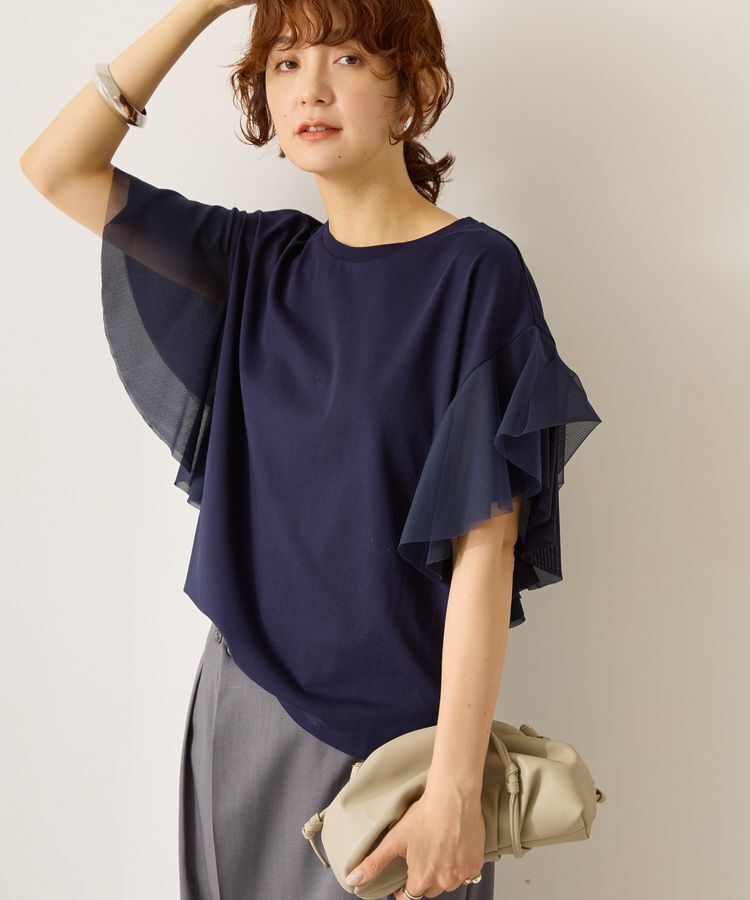 AMERICAN HOLIC「袖チュールサイドスリットプルオーバー」|Tシャツ・カットソー|