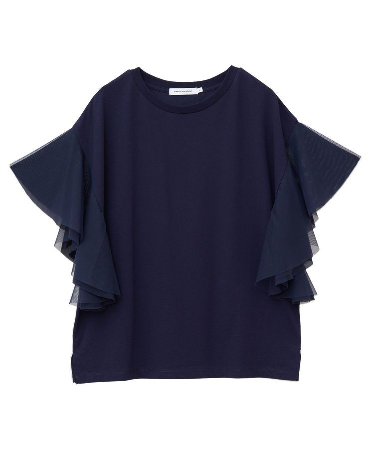 AMERICAN HOLIC「袖チュールサイドスリットプルオーバー」|Tシャツ・カットソー|