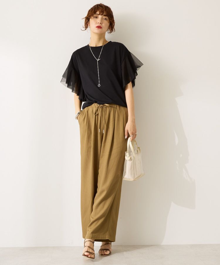 AMERICAN HOLIC「袖チュールサイドスリットプルオーバー」|Tシャツ・カットソー|