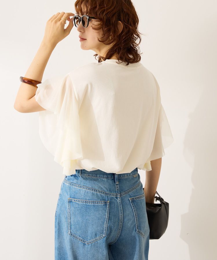 AMERICAN HOLIC「袖チュールサイドスリットプルオーバー」|Tシャツ・カットソー|