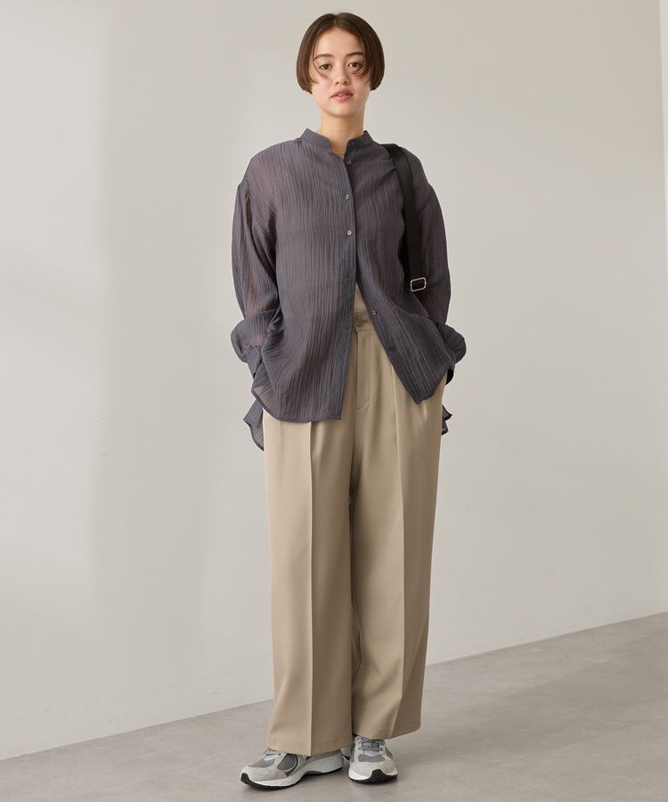 AMERICAN HOLIC「楊柳シアーバンドカラーシャツ」|シャツ・ブラウス|