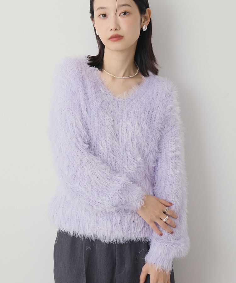 AMERICAN HOLIC「Vネックシャギーニットプルオーバー」|ニット・セーター|