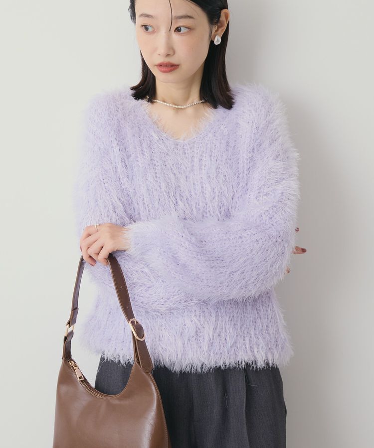 AMERICAN HOLIC「Vネックシャギーニットプルオーバー」|ニット・セーター|