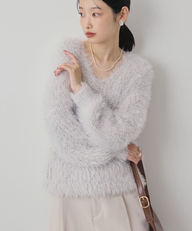 AMERICAN HOLIC「Vネックシャギーニットプルオーバー」|ニット・セーター|