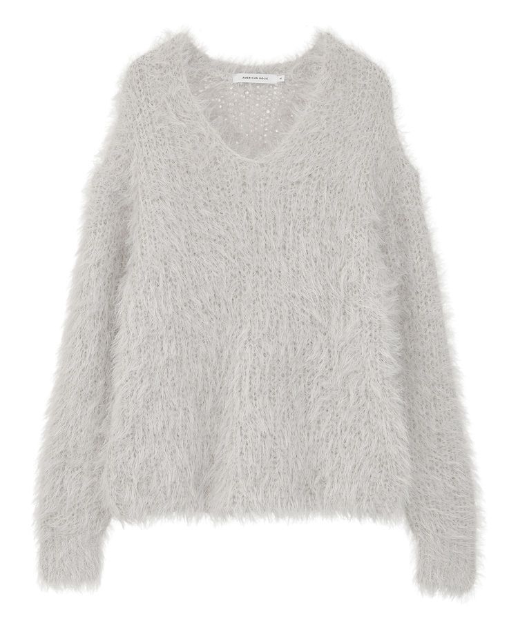 AMERICAN HOLIC「Vネックシャギーニットプルオーバー」|ニット・セーター|