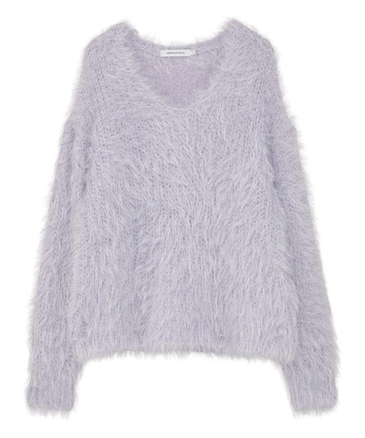 AMERICAN HOLIC「Vネックシャギーニットプルオーバー」|ニット・セーター|