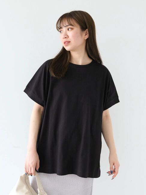 Green Parks「I.フレンチスリーブ前後差カットプルオーバー」|Tシャツ・カットソー|Black