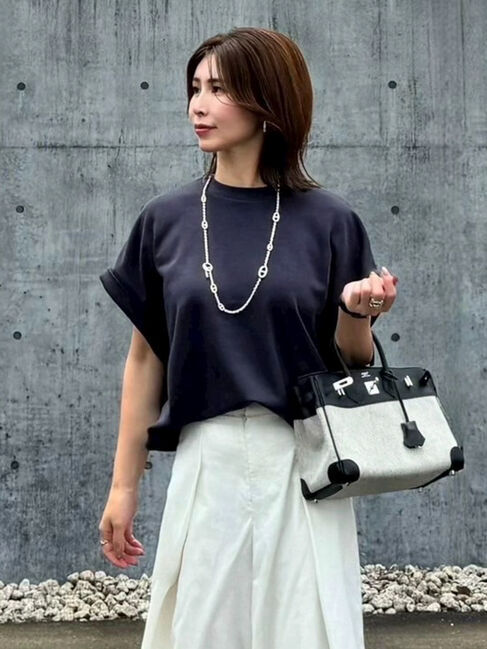 Green Parks「裾ドロストポンチプルオーバー」|Tシャツ・カットソー|Charcoal Gray