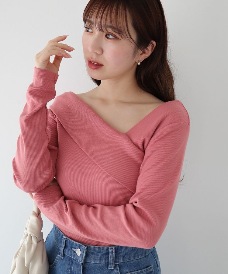 Green Parks「・swing by クロスネックプルオーバー」|Tシャツ・カットソー|