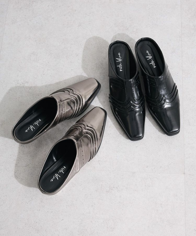 Green Parks「・richblue ウエスタンウェッジミュール」|パンプス|