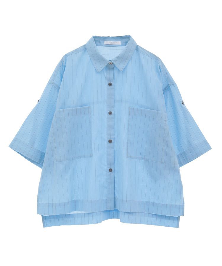 Green Parks「綿麻混５分袖ターンバックシャツ」|シャツ・ブラウス|