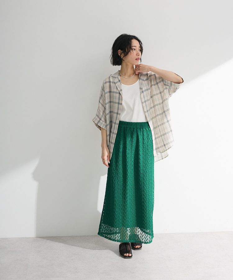 Green Parks「ニットレースIラインスカート」|スカート|