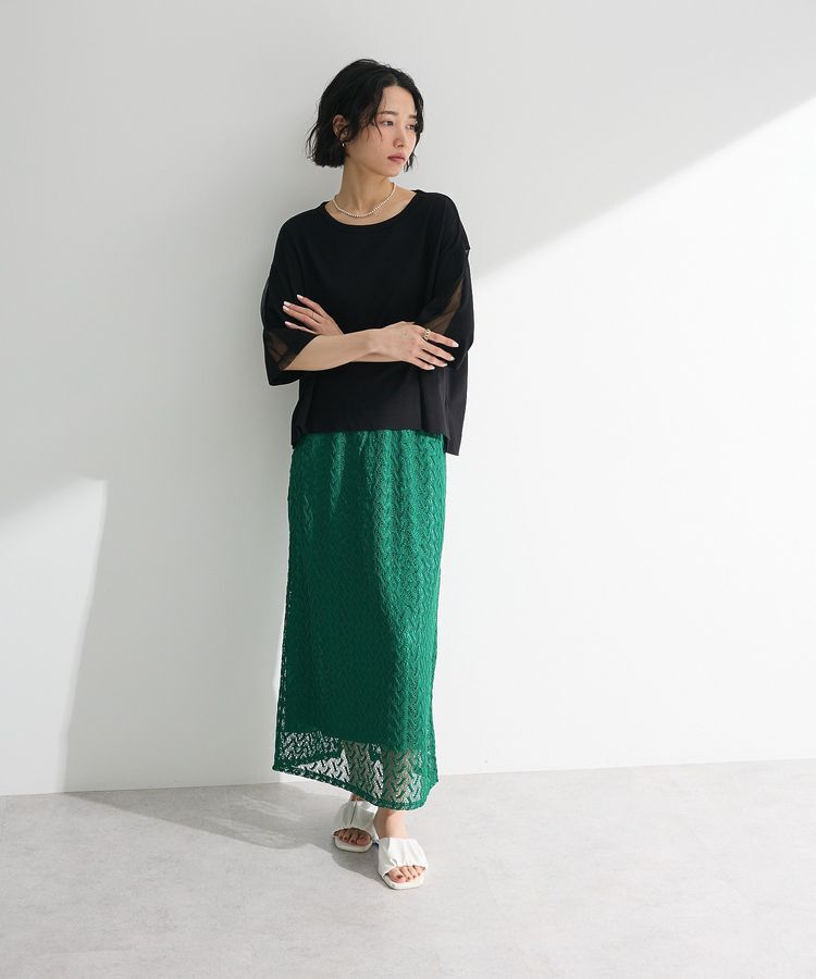 Green Parks「ニットレースIラインスカート」|スカート|