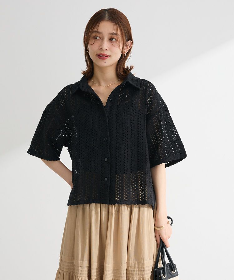 Green Parks「インド綿 衿付きレースシャツ」|シャツ・ブラウス|