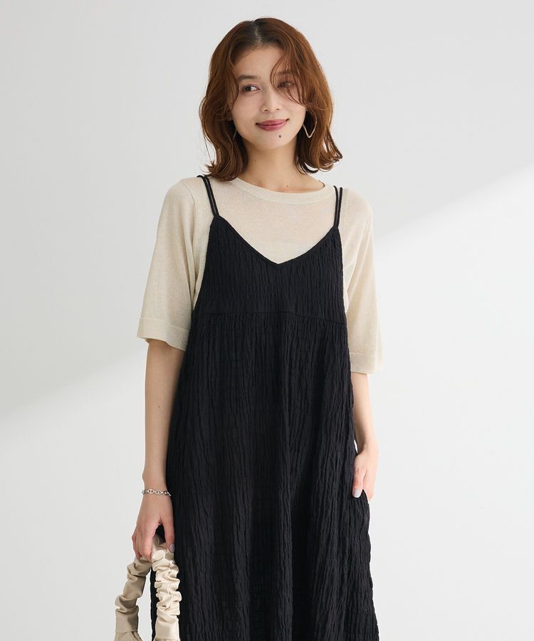 Green Parks「インド綿 ボリュームキャミワンピース」|ワンピース|