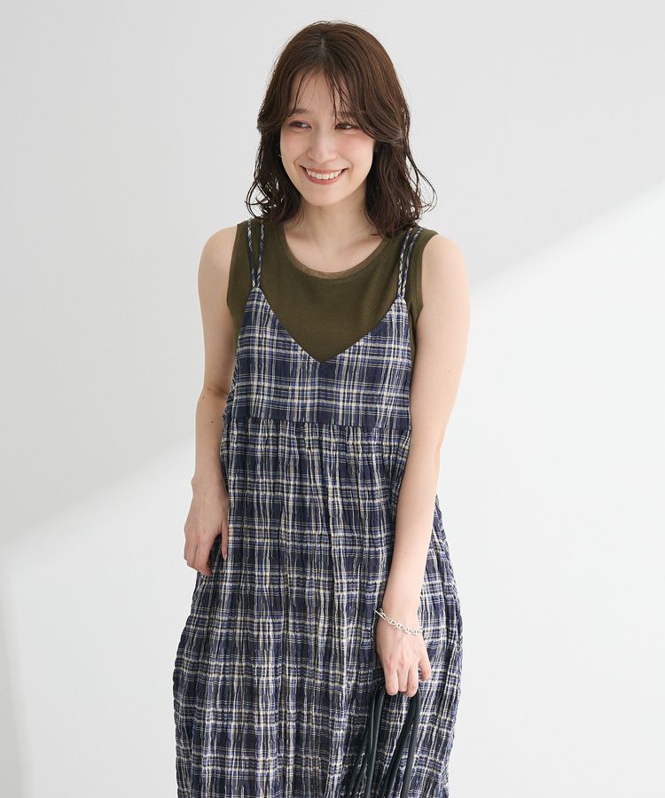 Green Parks「インド綿 ボリュームキャミワンピース」|ワンピース|