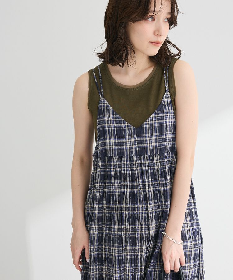 Green Parks「インド綿 ボリュームキャミワンピース」|ワンピース|
