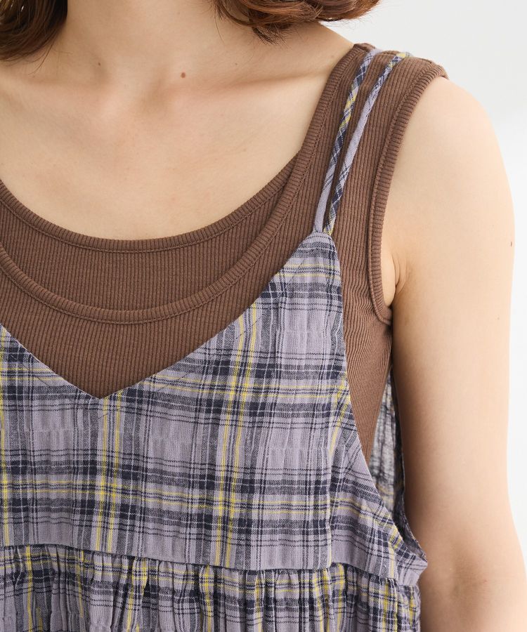 Green Parks「インド綿 ボリュームキャミワンピース」|ワンピース|