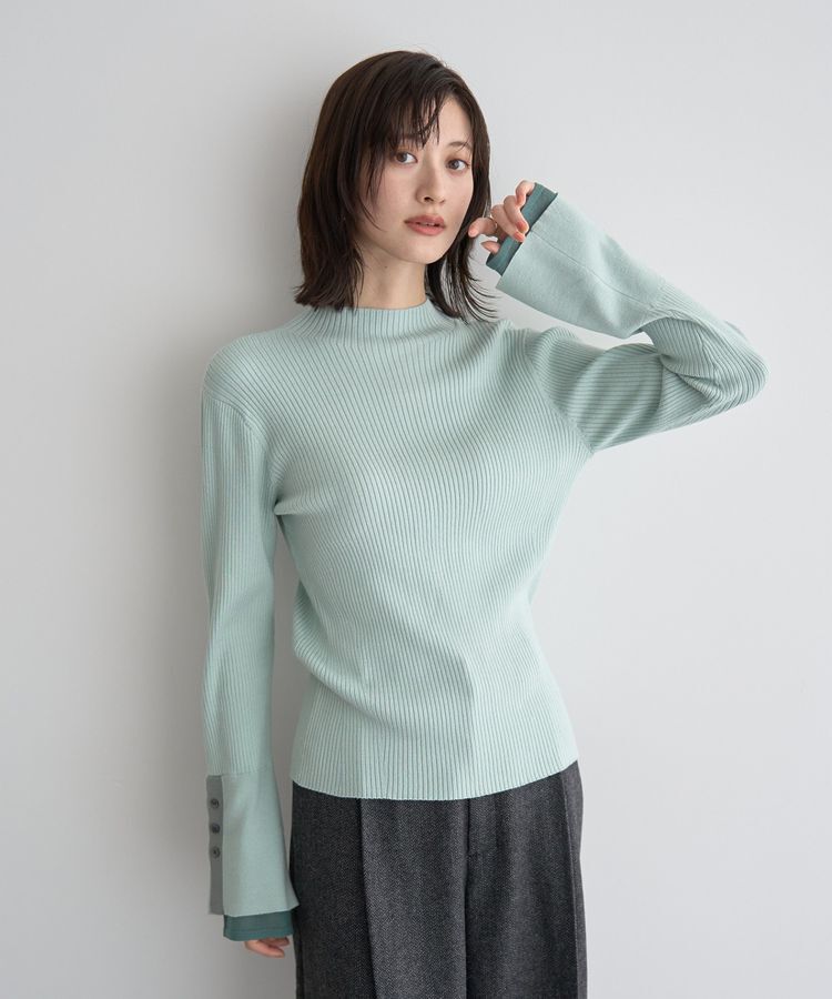 YECCA VECCA「袖口レイヤードリブニット」|ニット・セーター|