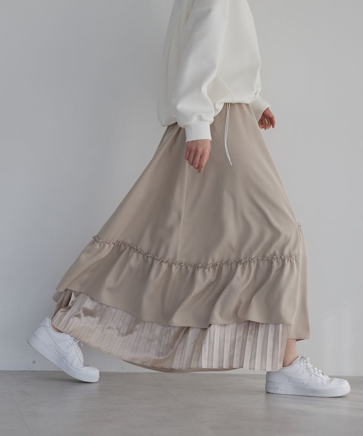 GARAGE OF GOOD CLOTHING「シフトヘムロングスカート」|フレア|